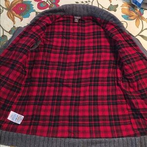 Eddie Bauer Shawl Collar Flannel Lined Sweater